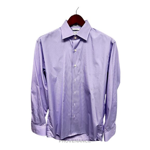 🔴 J. P. Tilford x Harry Rosen Shirt - Purple Striped 15.5 - Picture 1 of 6